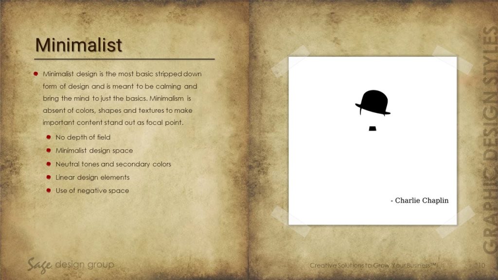 Minimalist / Minimalism - Graphic Design Styles - Sage Design Group - Annette Sage, CEO