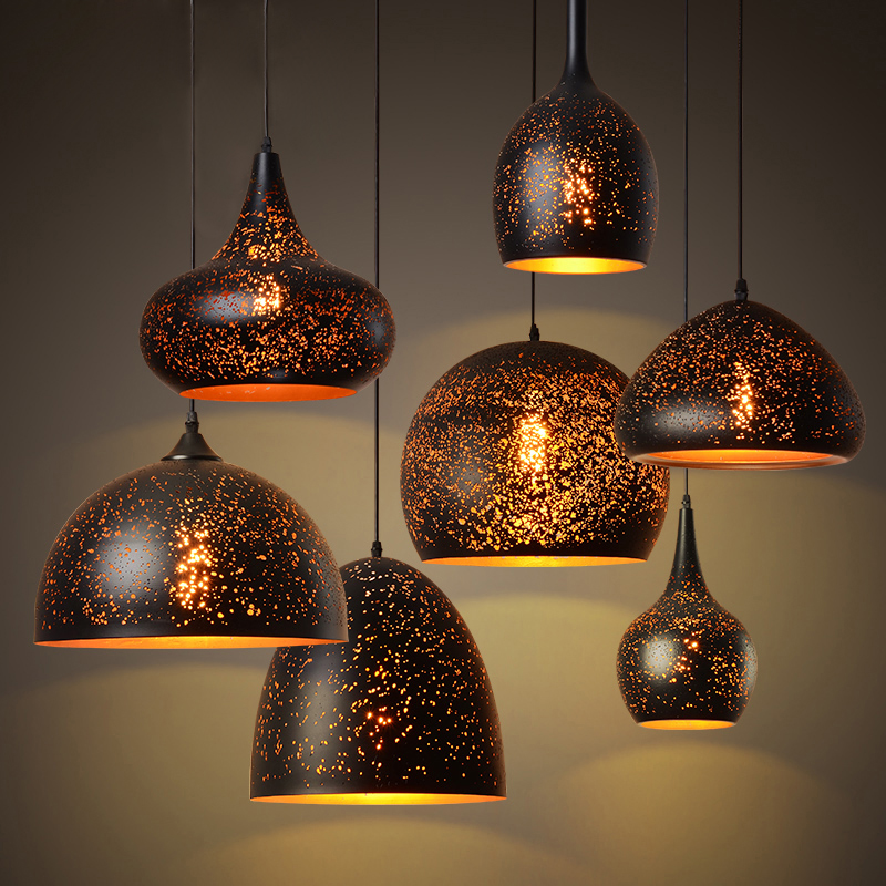 Nordic Wrought Iron Porous Etched Loft Style Pendant Lamp Collection - Image 4