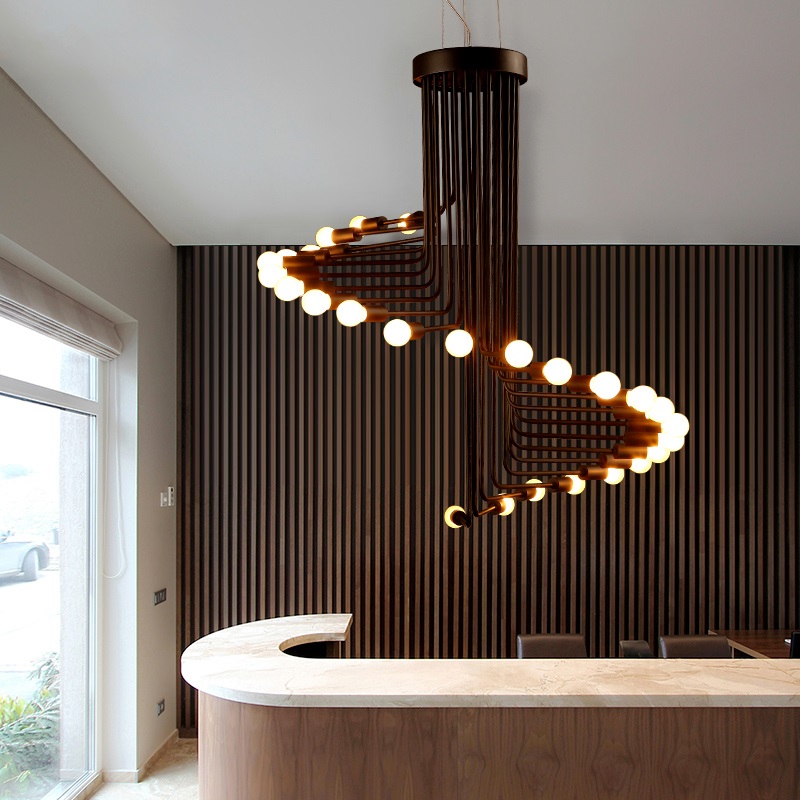LED Spiral Staircase Chandelier Lamp - Sage Design Group - Annette Sage, CEO