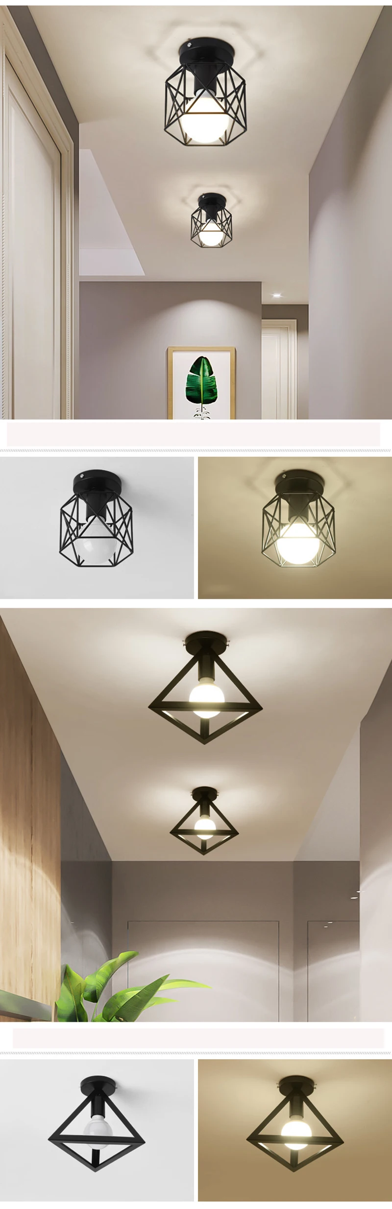 Geometric Metal Cage Ceiling Lamp Collection - Sage Design Group - Annette Sage, CEO