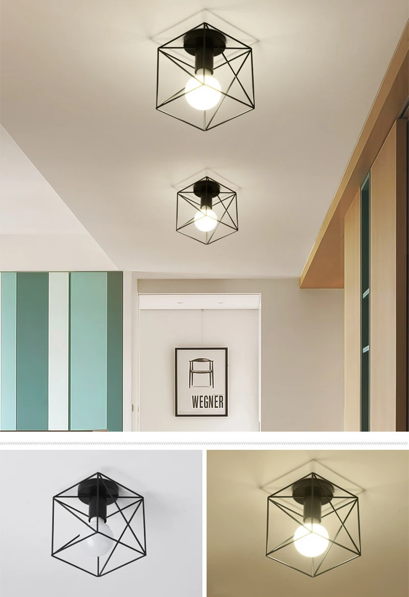 Geometric Metal Cage Ceiling Lamp Collection - Sage Design Group - Annette Sage, CEO